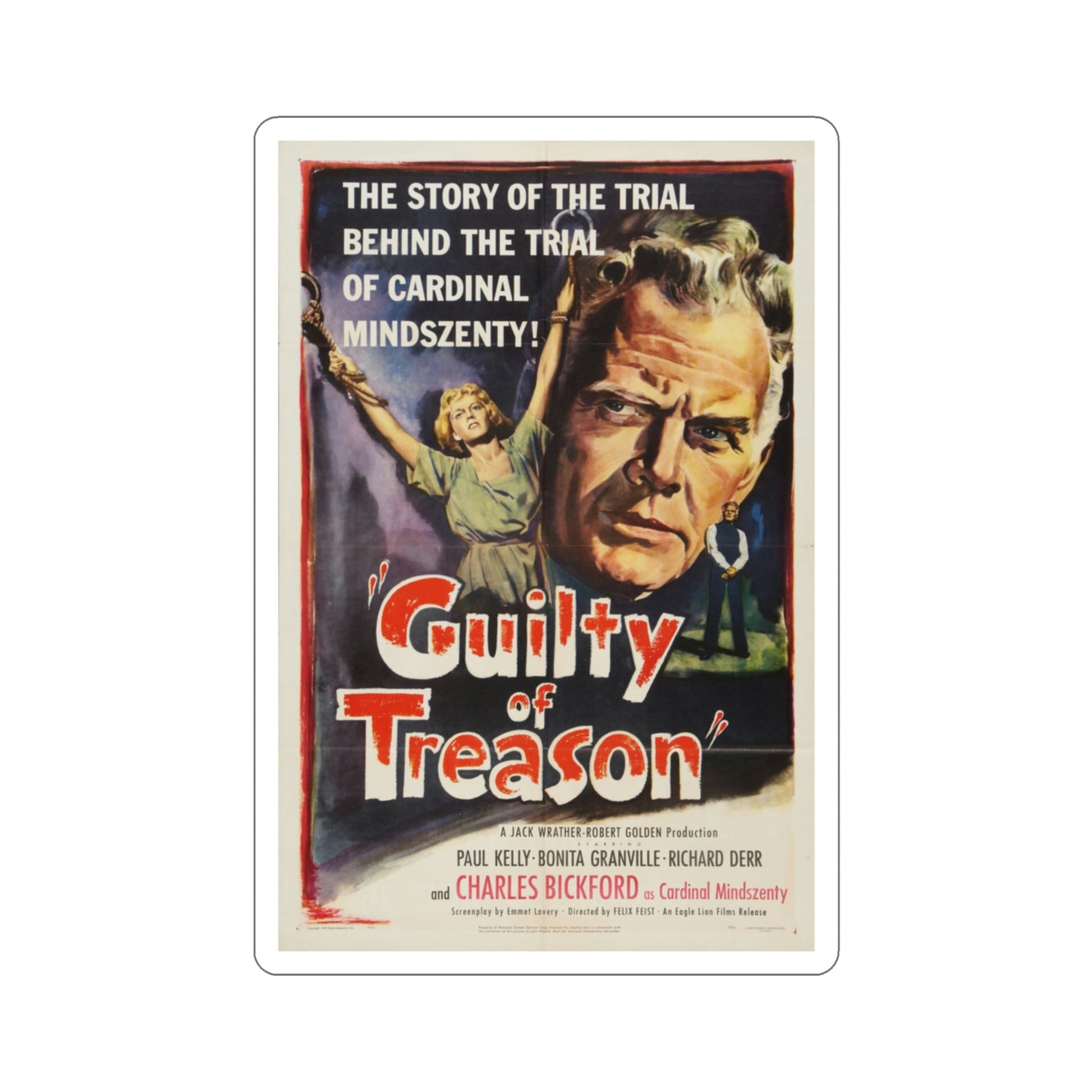 Guilty of Treason 1950 Movie Poster STICKER Vinyl Die-Cut Decal-3 Inch-The Sticker Space