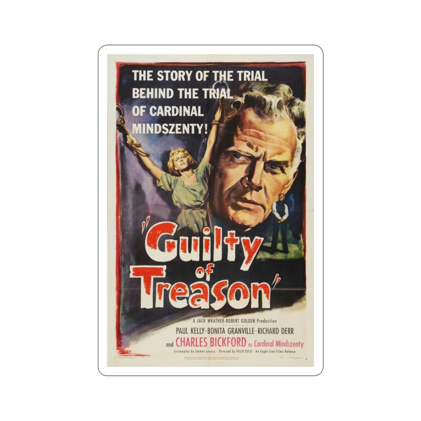 Guilty of Treason 1950 Movie Poster STICKER Vinyl Die-Cut Decal-4 Inch-The Sticker Space