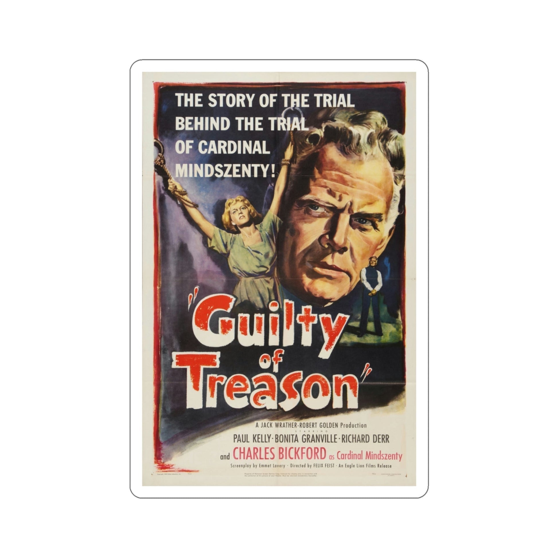 Guilty of Treason 1950 Movie Poster STICKER Vinyl Die-Cut Decal-4 Inch-The Sticker Space