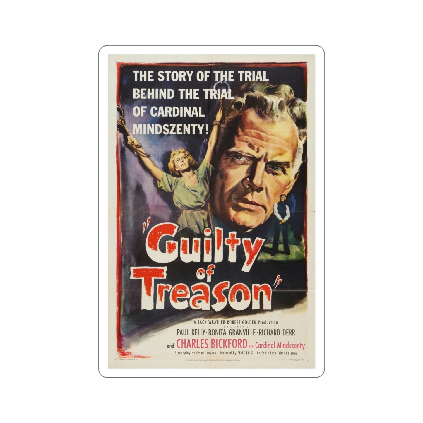 Guilty of Treason 1950 Movie Poster STICKER Vinyl Die-Cut Decal-6 Inch-The Sticker Space