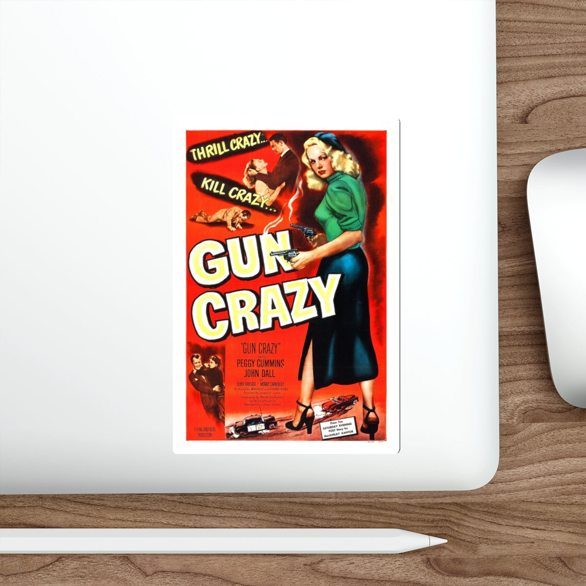 GUN CRAZY (DEADLY IS THE FEMALE) 1950 Movie Poster STICKER Vinyl Die-Cut Decal-The Sticker Space
