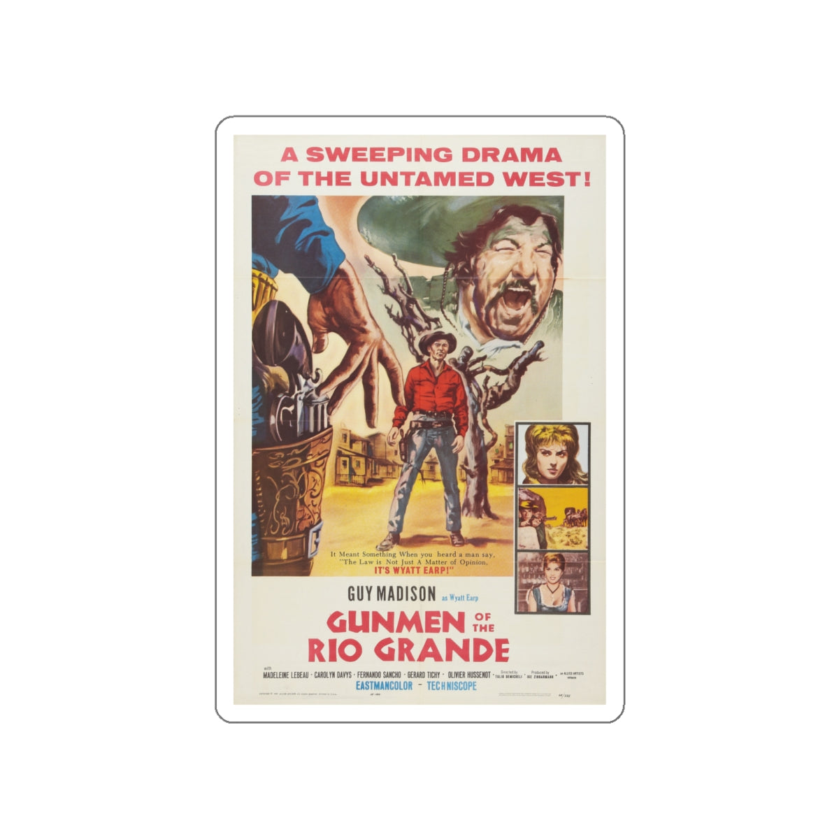 GUNMEN OF THE RIO GRANDE 1964 Movie Poster STICKER Vinyl Die-Cut Decal-6 Inch-The Sticker Space