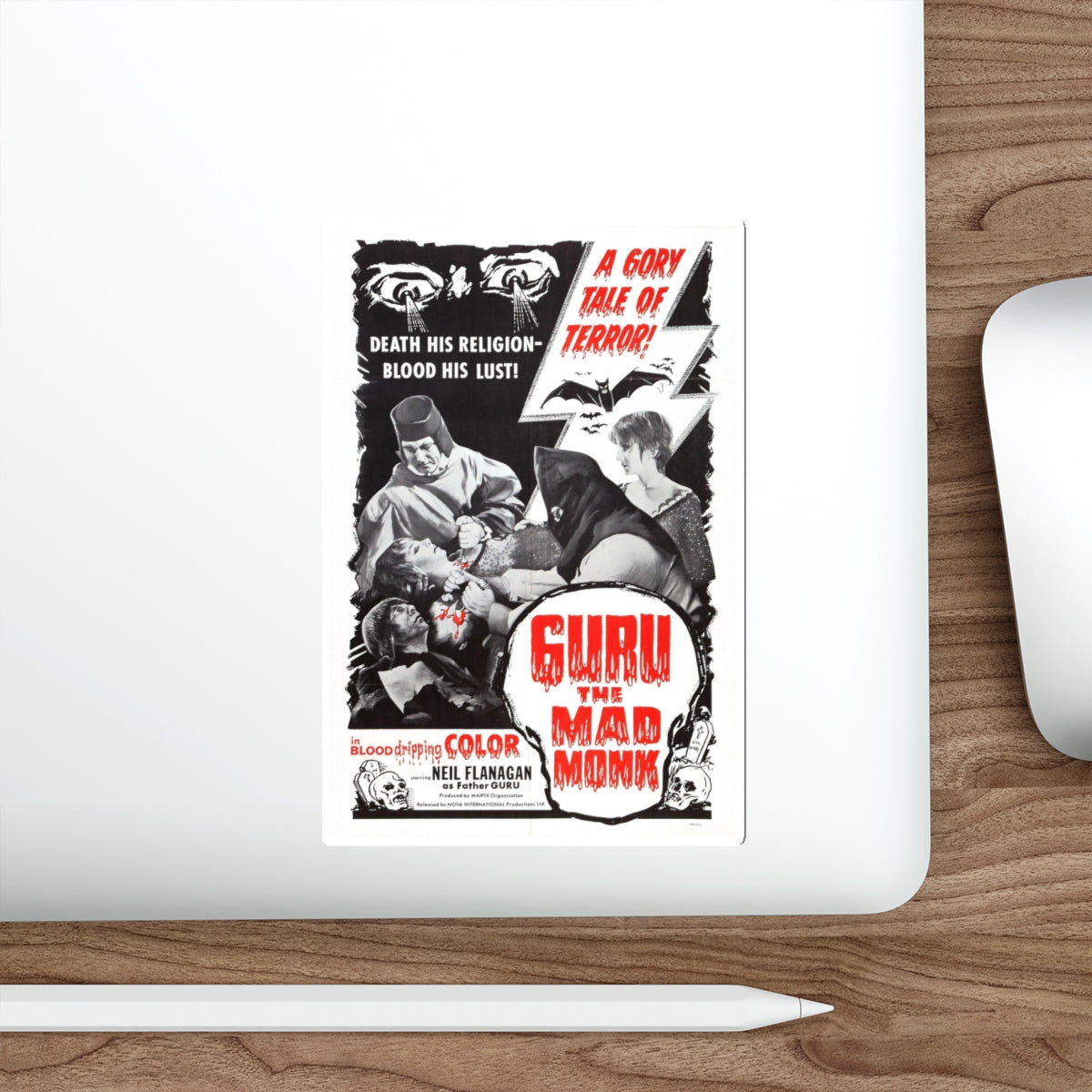 GURU THE MAD MONK 1970 Movie Poster STICKER Vinyl Die-Cut Decal-The Sticker Space