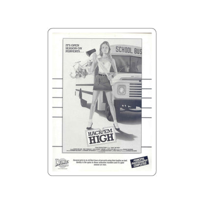 HACK'EM HIGH (CEMETERY HIGH) 1988 Movie Poster STICKER Vinyl Die-Cut Decal-White-The Sticker Space