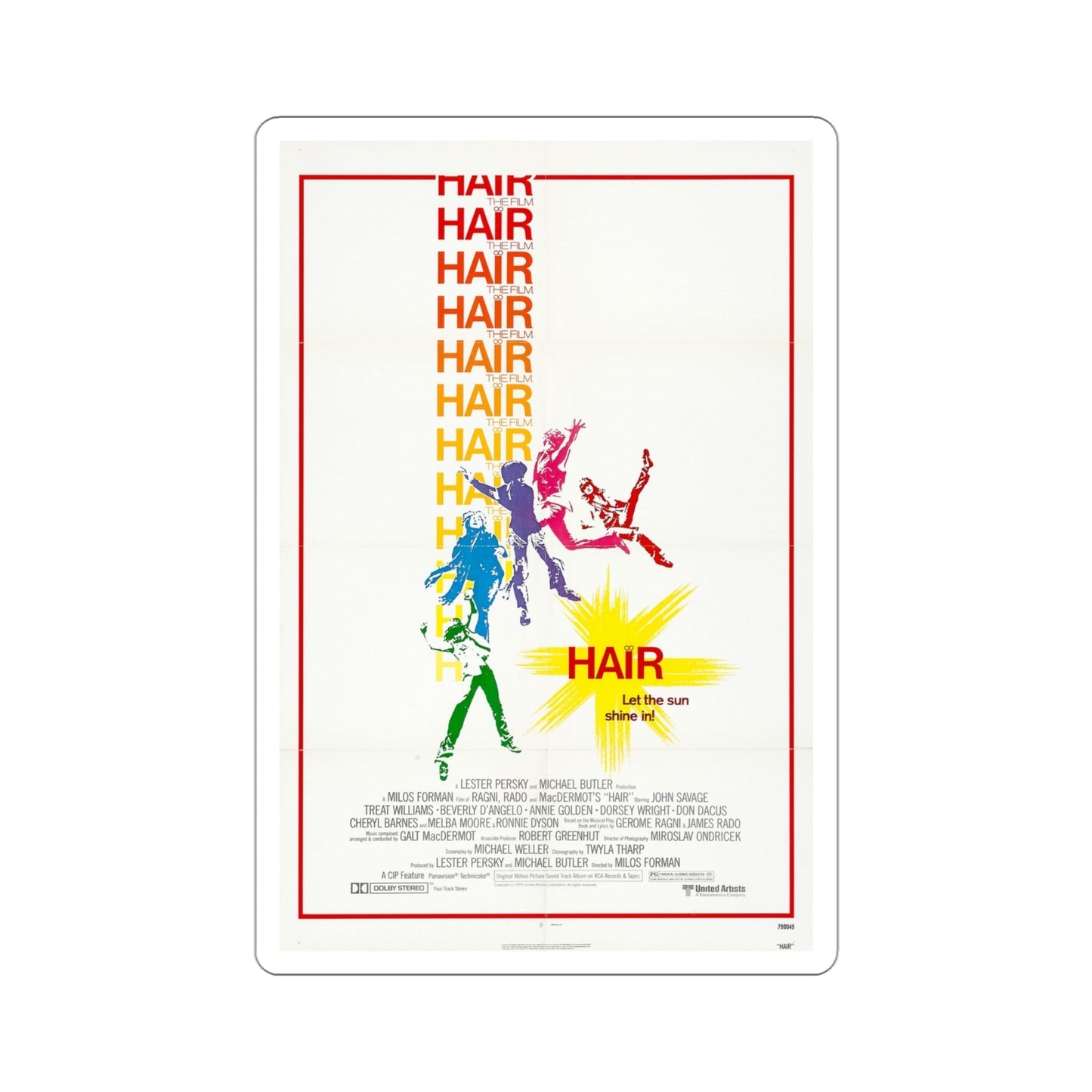 Hair 1979 Movie Poster STICKER Vinyl Die-Cut Decal-4 Inch-The Sticker Space