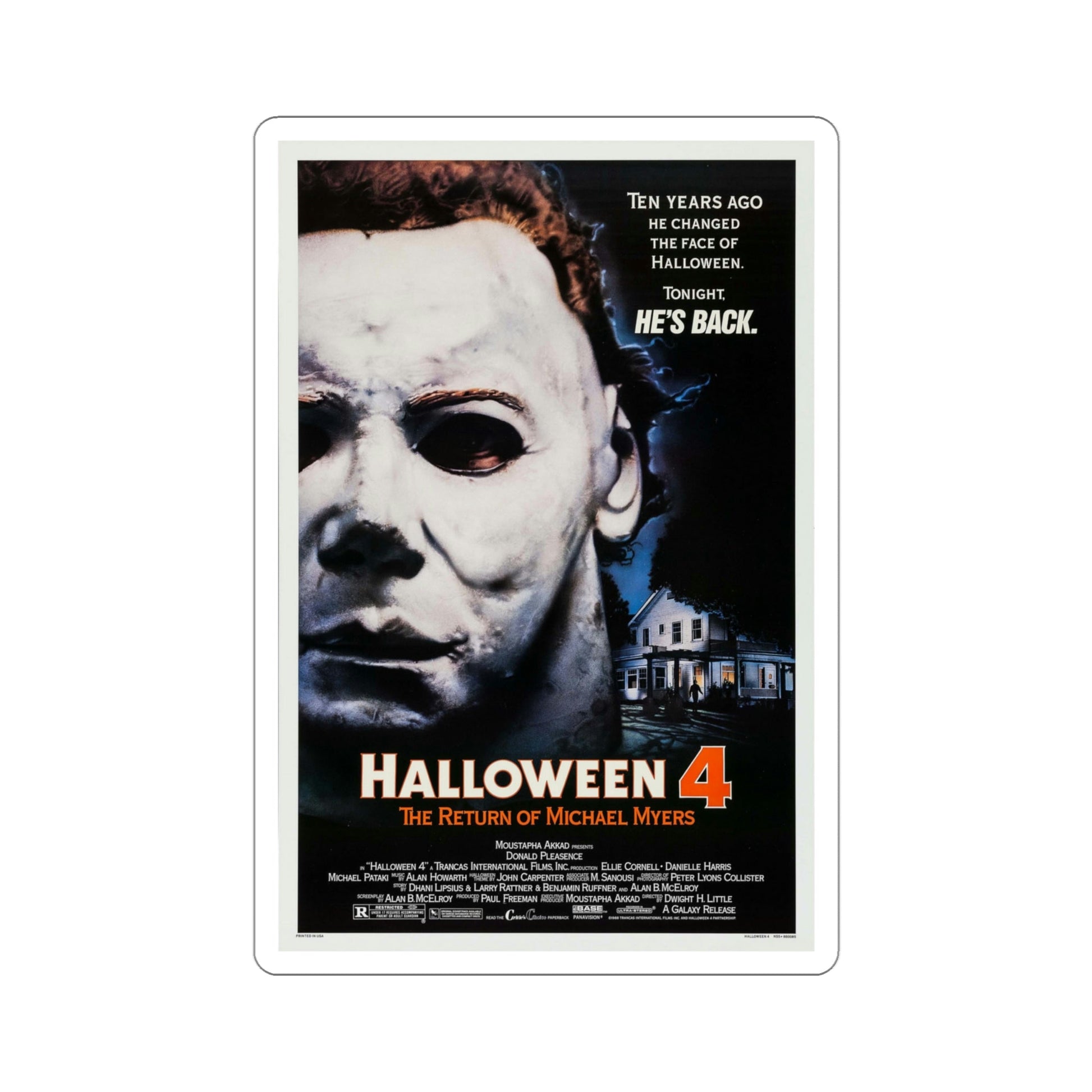 Halloween 4 The Return of Michael 1988 Movie Poster STICKER Vinyl Die-Cut Decal-4 Inch-The Sticker Space