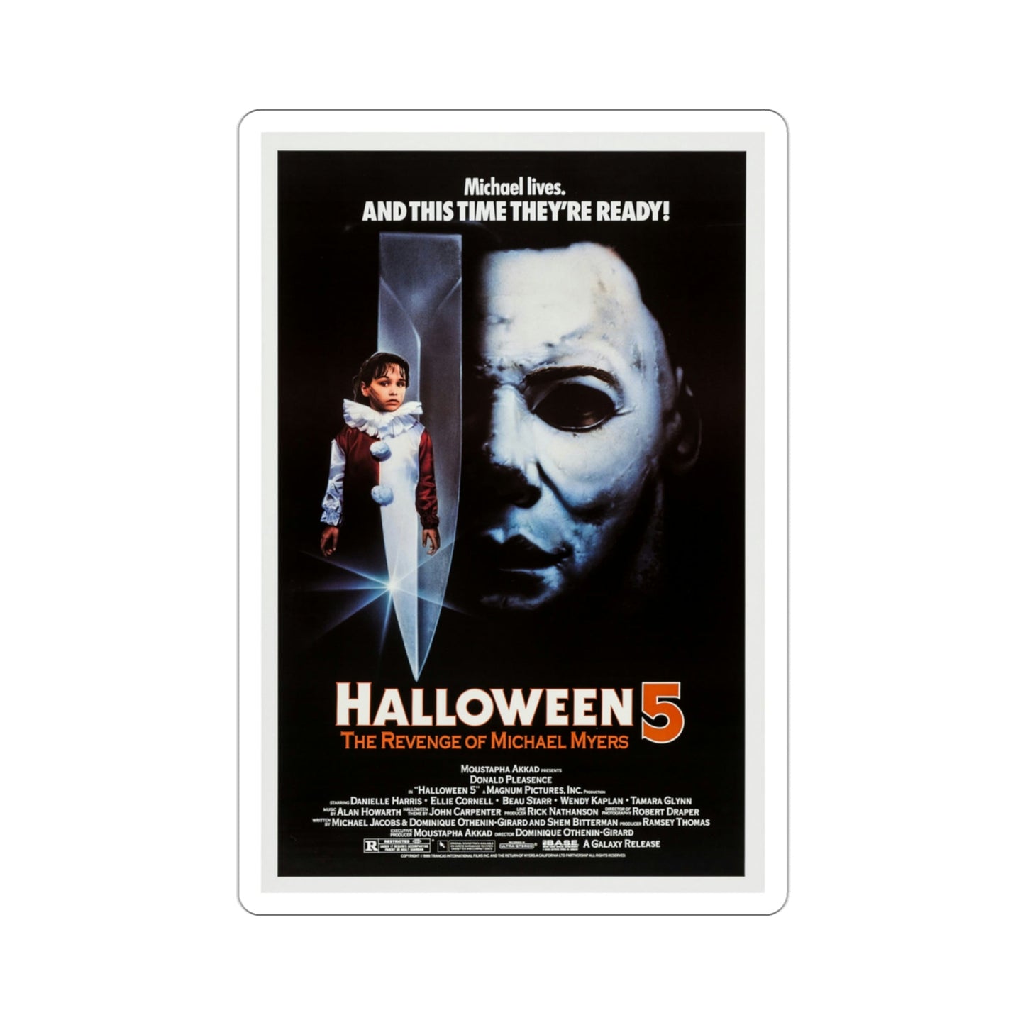 Halloween 5 1989 Movie Poster STICKER Vinyl Die-Cut Decal-3 Inch-The Sticker Space