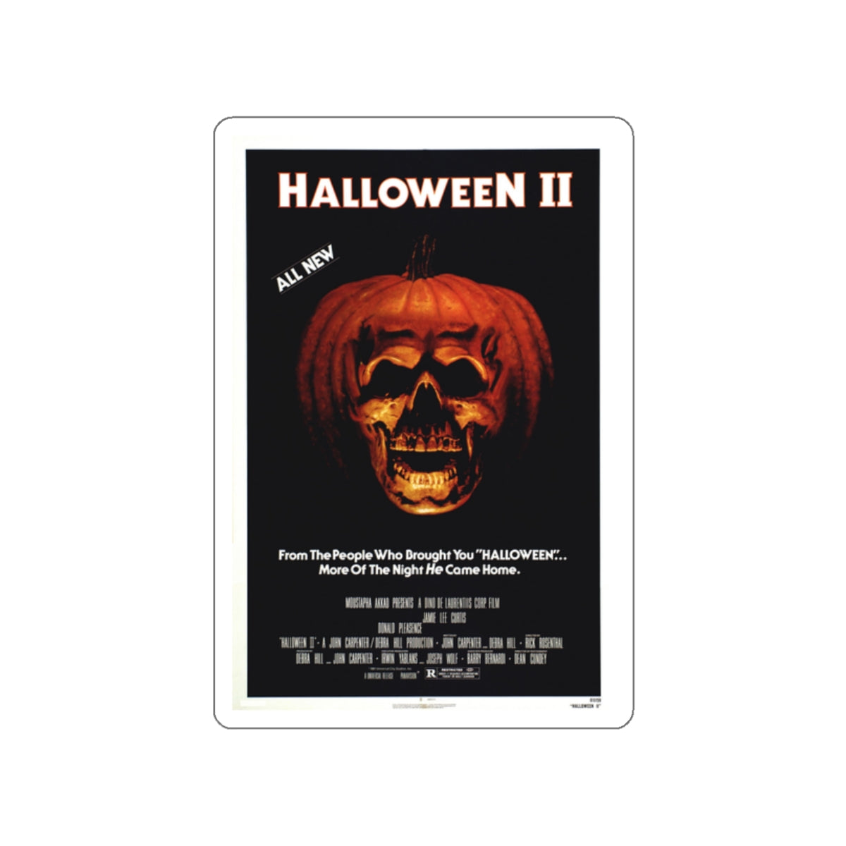 HALLOWEEN II 1981 Movie Poster STICKER Vinyl Die-Cut Decal-2 Inch-The Sticker Space