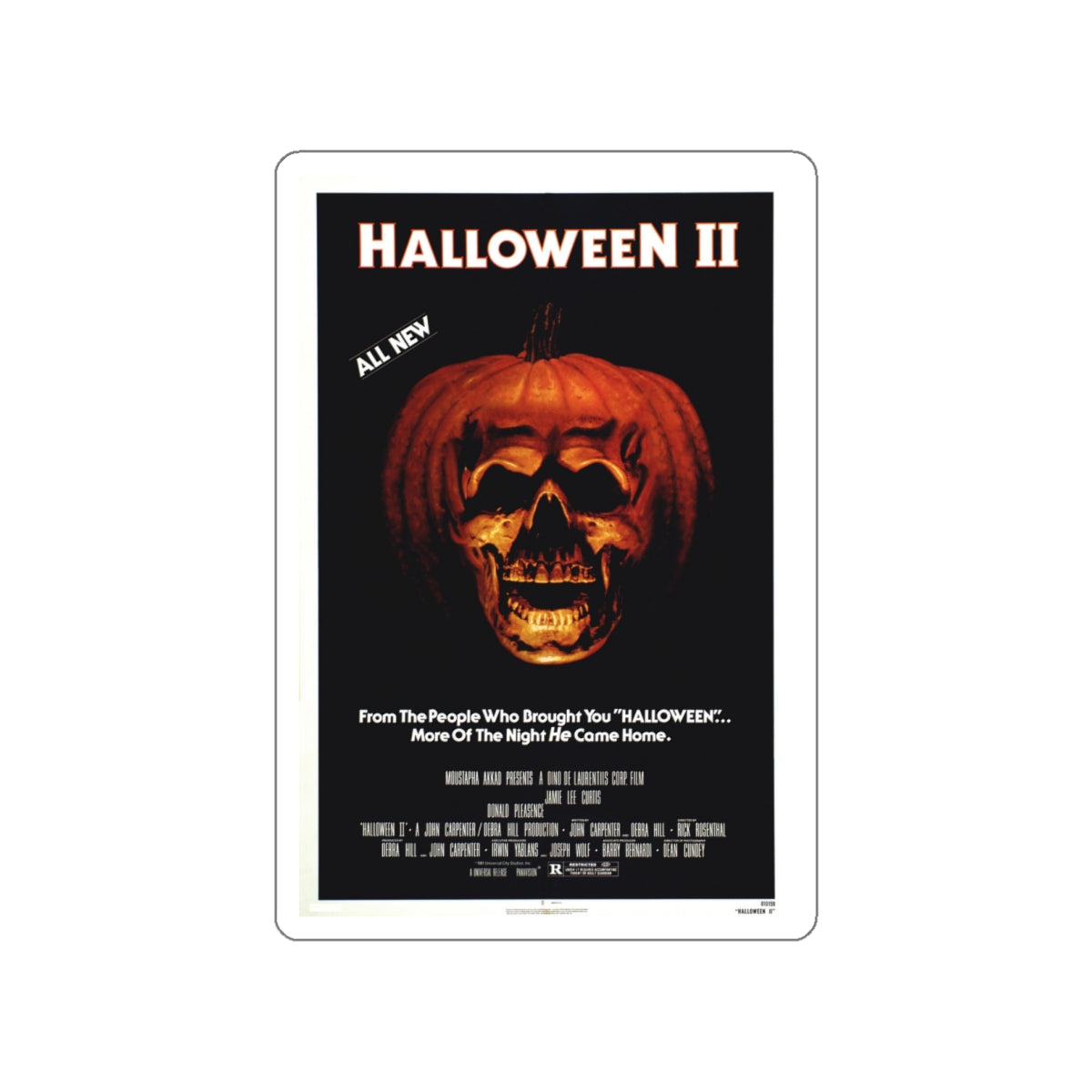 HALLOWEEN II 1981 Movie Poster STICKER Vinyl Die-Cut Decal-4 Inch-The Sticker Space
