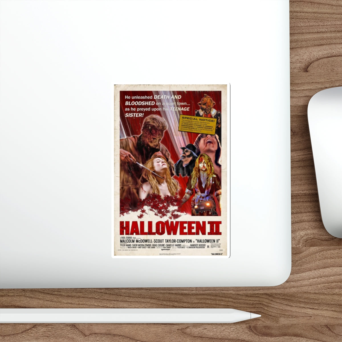 HALLOWEEN II (REMAKE RETROPOSTER) 1981 Movie Poster STICKER Vinyl Die-Cut Decal-The Sticker Space