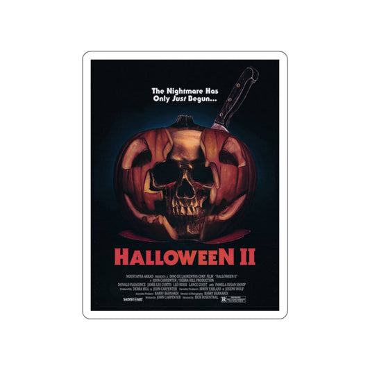 HALLOWEEN II (SADISTART) 1981 Movie Poster STICKER Vinyl Die-Cut Decal-2 Inch-The Sticker Space