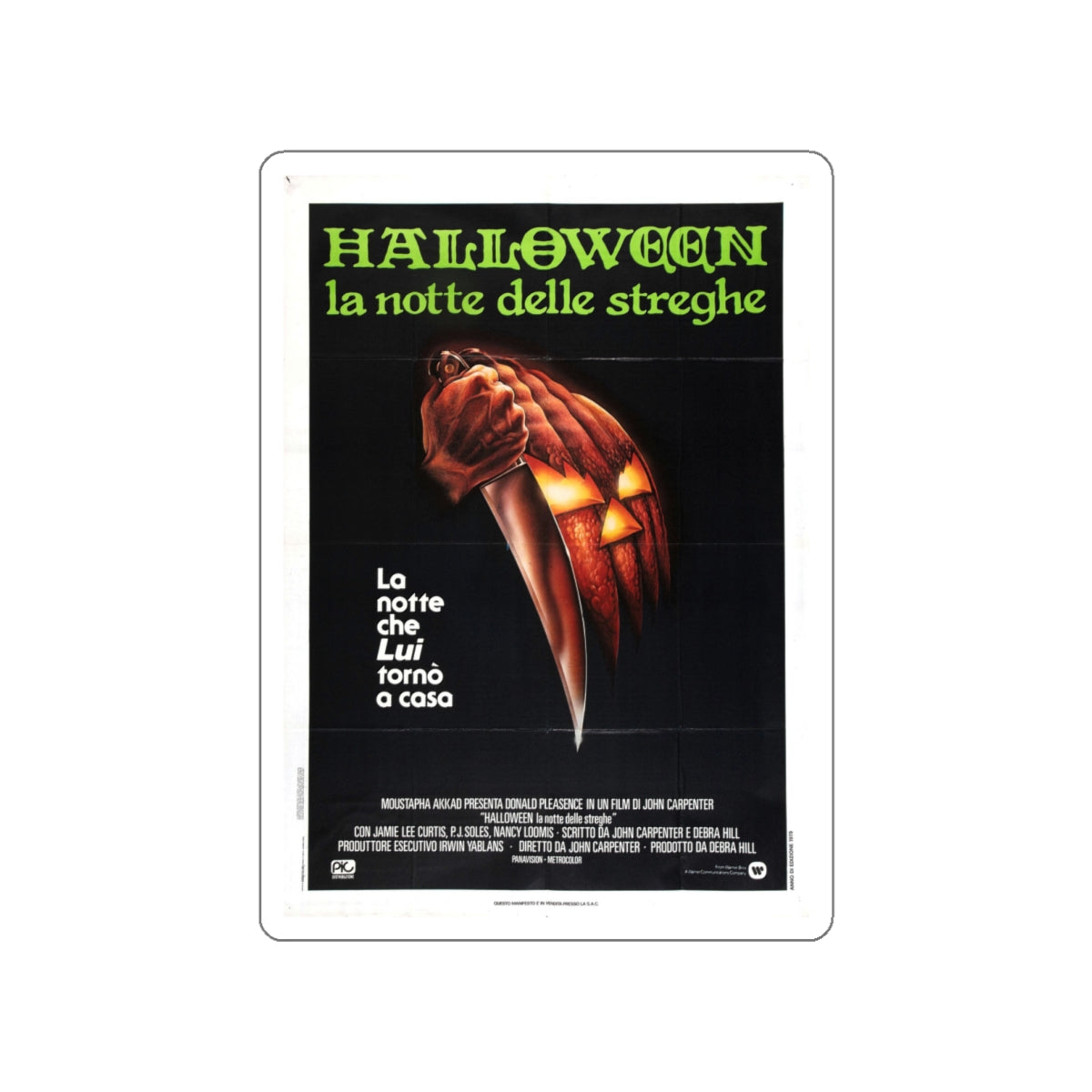 HALLOWEEN (ITALIAN) 1978 Movie Poster STICKER Vinyl Die-Cut Decal-White-The Sticker Space