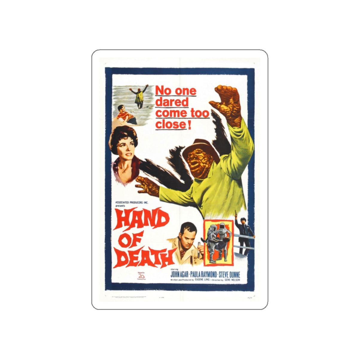 HAND OF DEATH 1962 Movie Poster STICKER Vinyl Die-Cut Decal-2 Inch-The Sticker Space