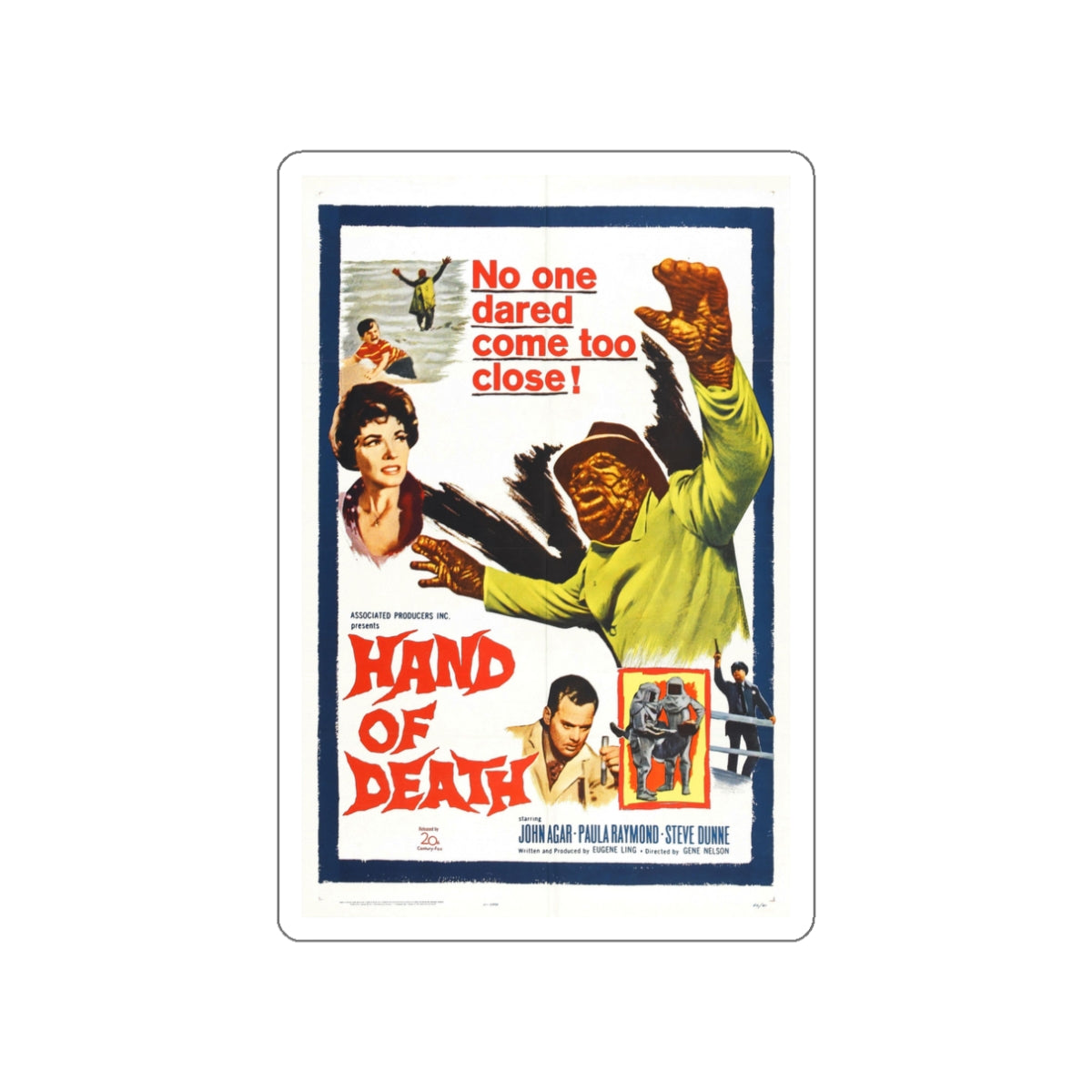 HAND OF DEATH 1962 Movie Poster STICKER Vinyl Die-Cut Decal-3 Inch-The Sticker Space