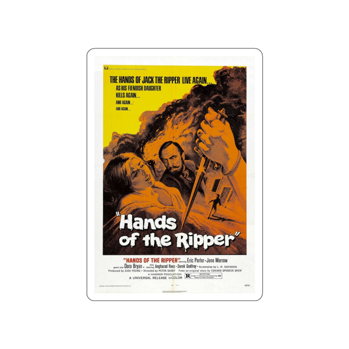 HANDS OF THE RIPPER 1971 Movie Poster STICKER Vinyl Die-Cut Decal-3 Inch-The Sticker Space