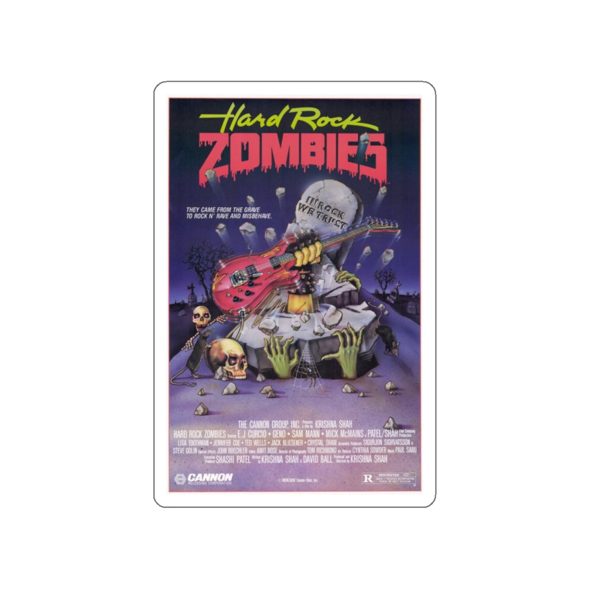 HARD ROCK ZOMBIES 1984 Movie Poster STICKER Vinyl Die-Cut Decal-4 Inch-The Sticker Space