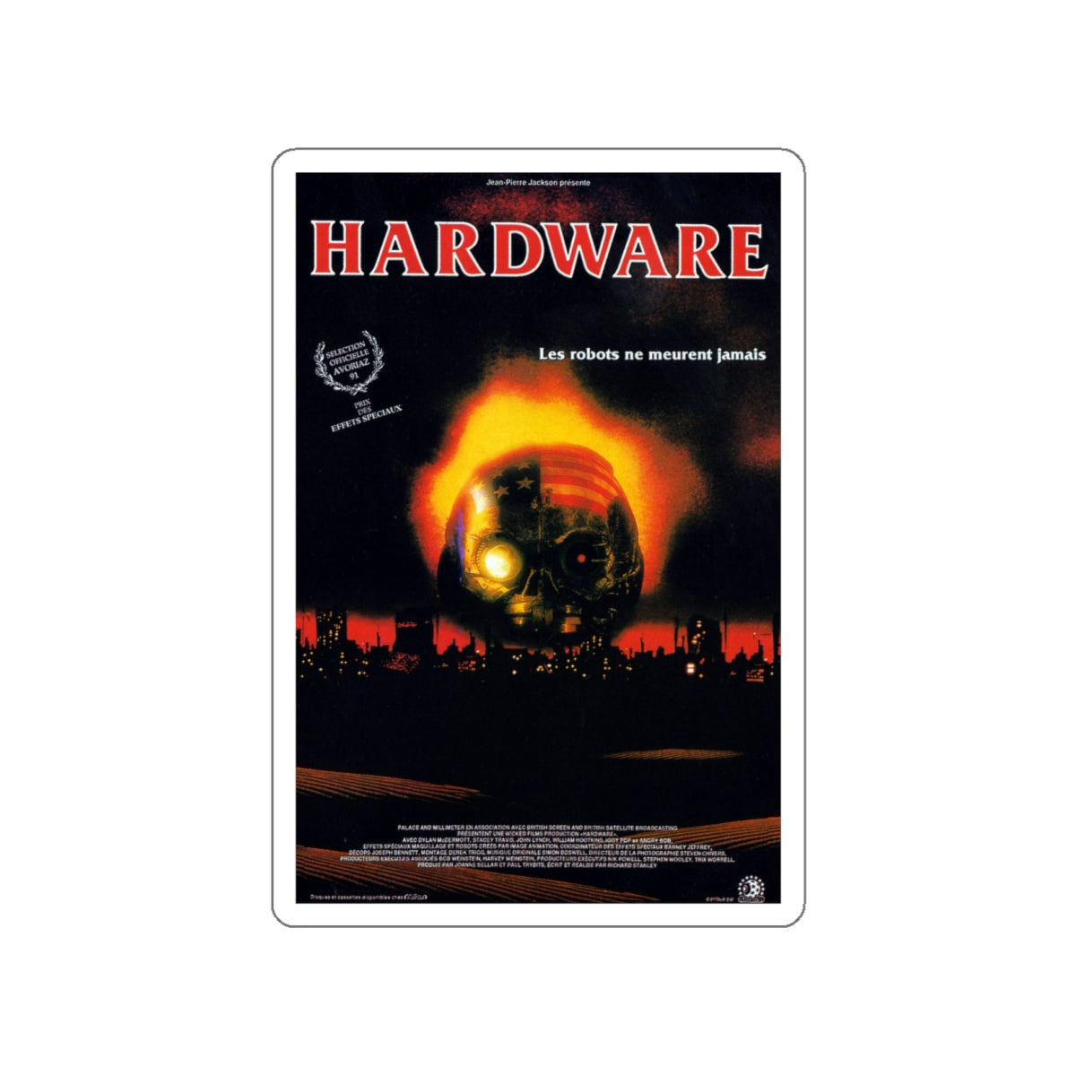 HARDWARE (FRENCH) 1990 Movie Poster STICKER Vinyl Die-Cut Decal-4 Inch-The Sticker Space