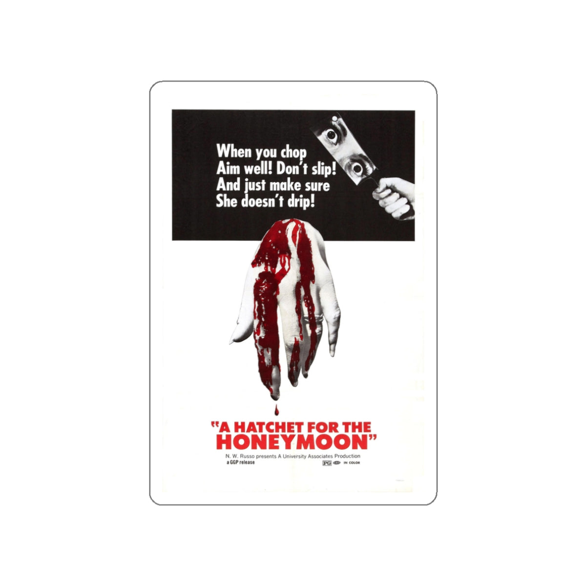 HATCHET FOR THE HONEYMOON 1970 Movie Poster STICKER Vinyl Die-Cut Decal-3 Inch-The Sticker Space