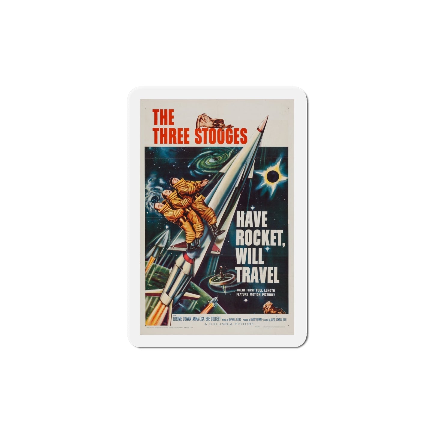 Have Rocket Will Travel 1959 Movie Poster Die-Cut Magnet-6 Inch-The Sticker Space