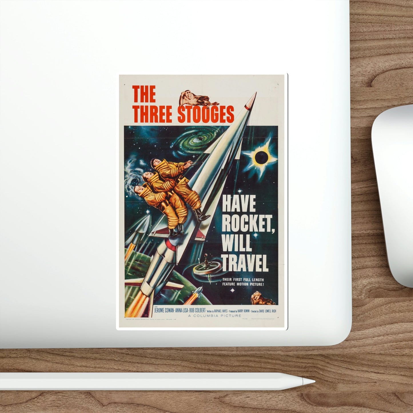 Have Rocket Will Travel 1959 Movie Poster STICKER Vinyl Die-Cut Decal-The Sticker Space