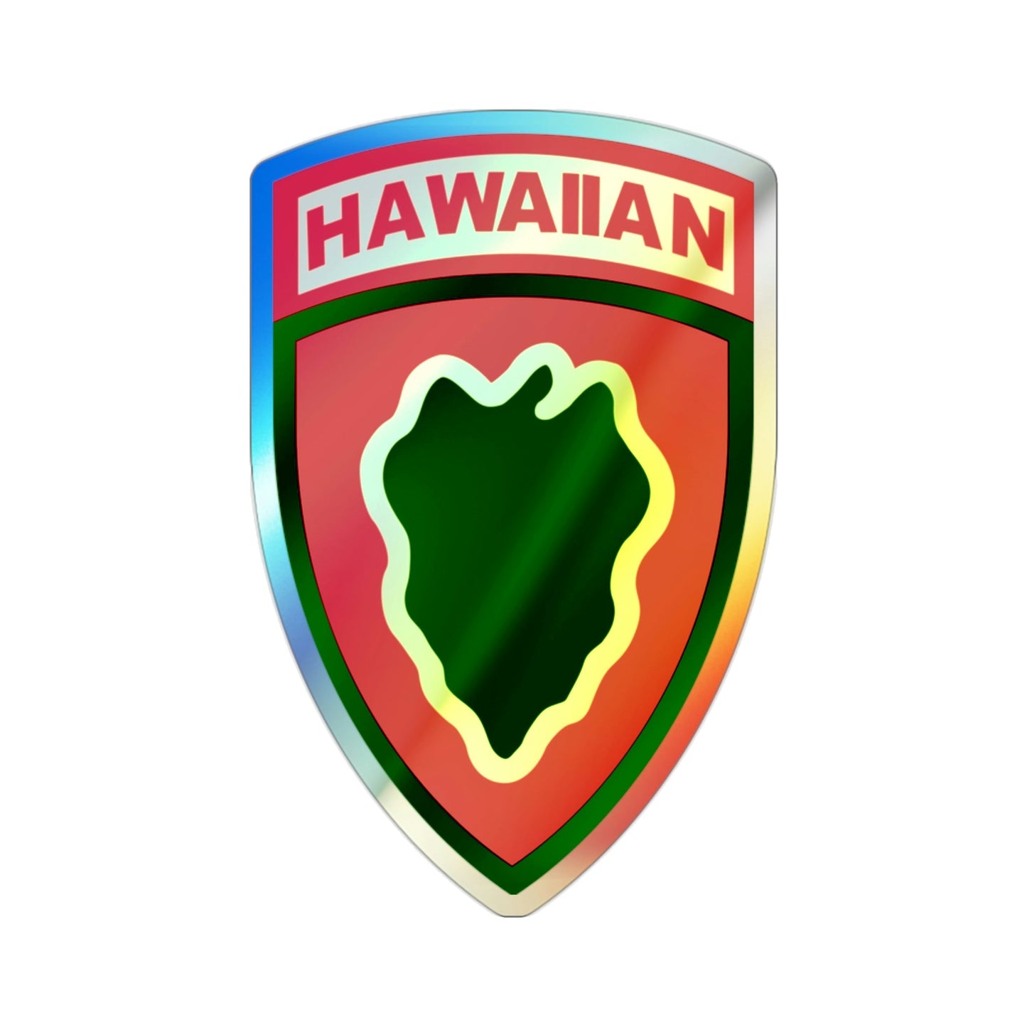 Hawaiian Division (U.S. Army) Holographic STICKER Die-Cut Vinyl Decal-2 Inch-The Sticker Space