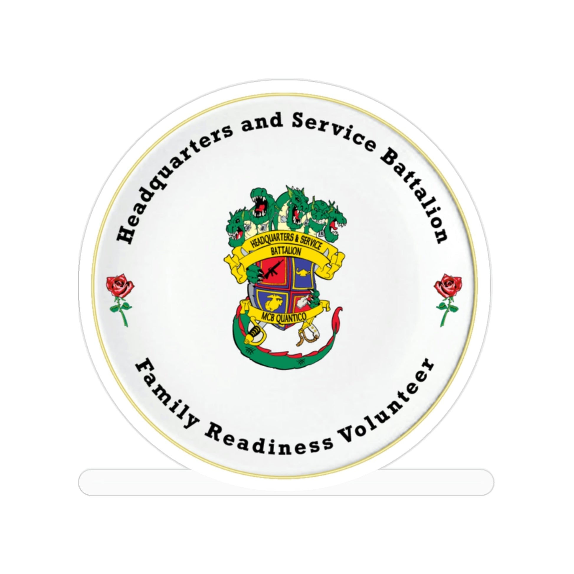 Headquarters And Service Battalion Family Readiness Volunteer (USMC) Transparent STICKER Die-Cut Vinyl Decal-2 Inch-The Sticker Space