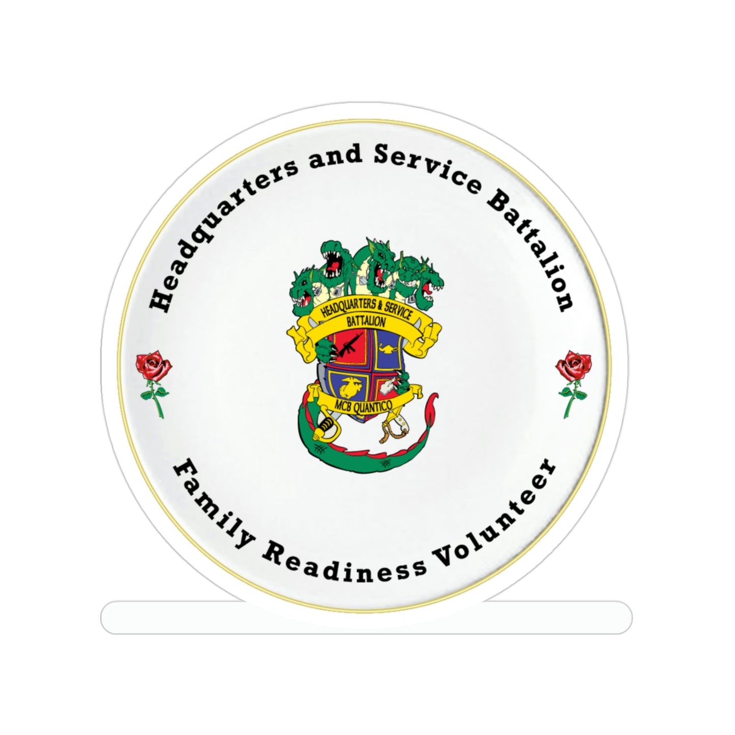 Headquarters And Service Battalion Family Readiness Volunteer (USMC) Transparent STICKER Die-Cut Vinyl Decal-3 Inch-The Sticker Space