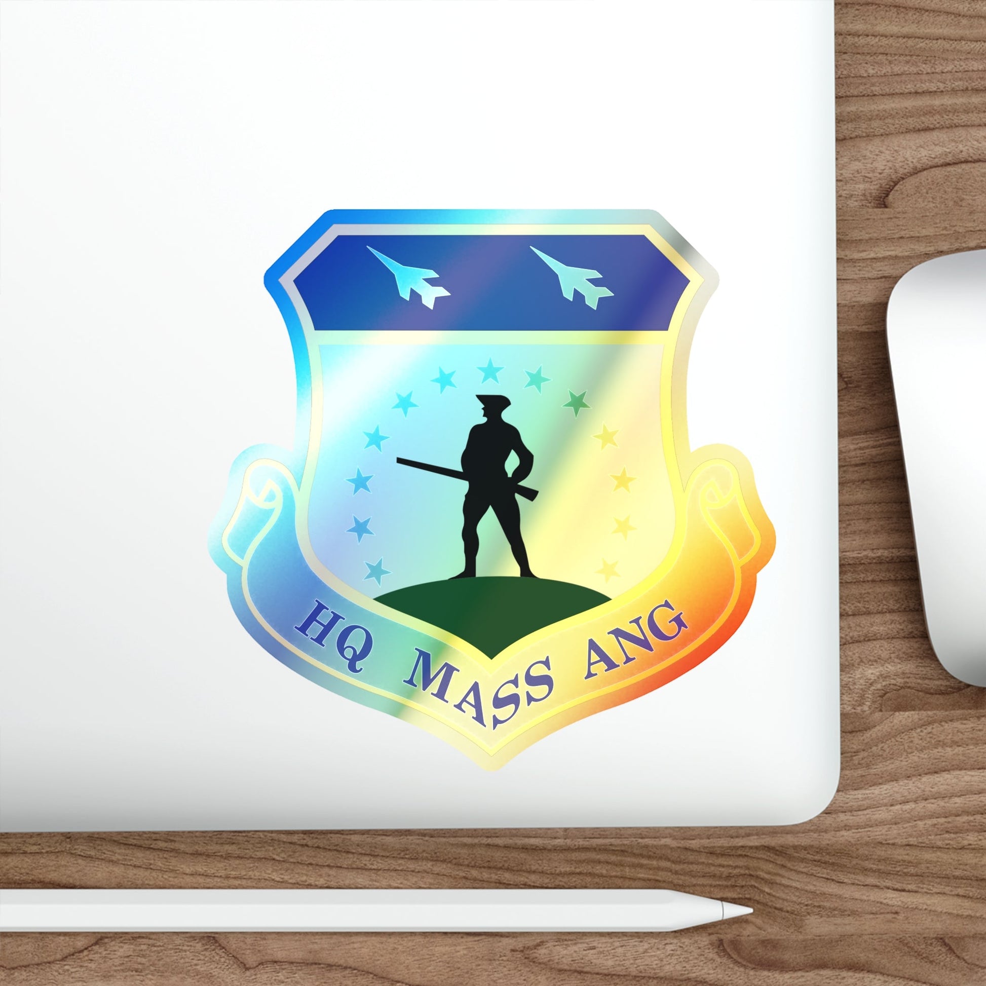 Headquarters Massachusetts Air National Guard (U.S. Air Force) Holographic STICKER Die-Cut Vinyl Decal-The Sticker Space