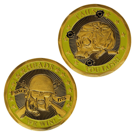 "Heads We Win!, Tails You Lose! Since 1775 (USMC) Gold Plated Challenge Coin-The Sticker Space