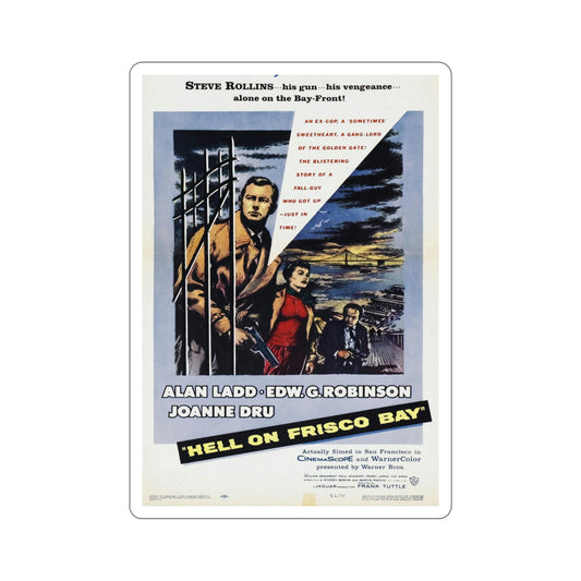 Hell on Frisco Bay 1955 Movie Poster STICKER Vinyl Die-Cut Decal-6 Inch-The Sticker Space