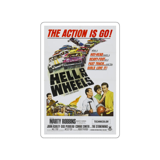 HELL ON WHEELS 1967 Movie Poster STICKER Vinyl Die-Cut Decal-2 Inch-The Sticker Space