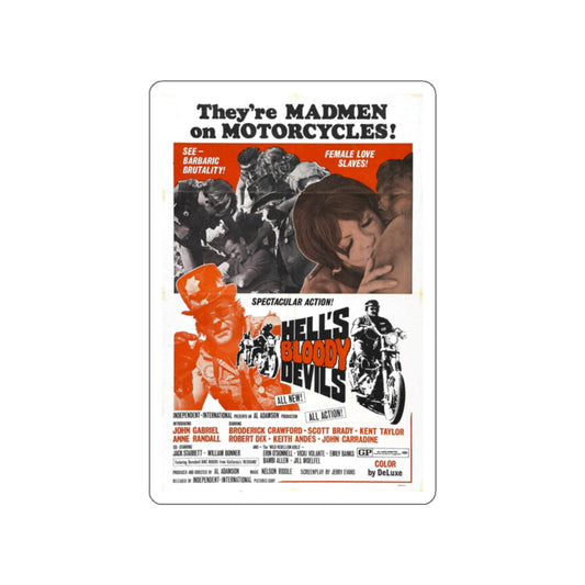 HELL'S BLOODY DEVILS 1970 Movie Poster STICKER Vinyl Die-Cut Decal-2 Inch-The Sticker Space
