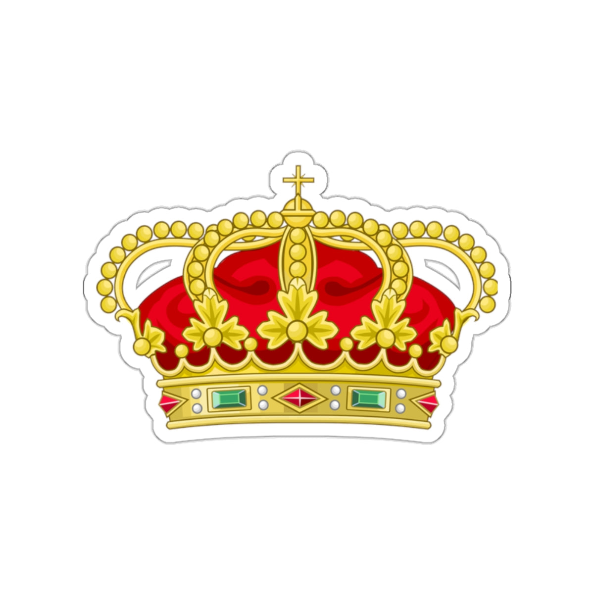 Heraldic Royal Crown of Portugal - Eight Arches STICKER Vinyl Die-Cut Decal-White-The Sticker Space