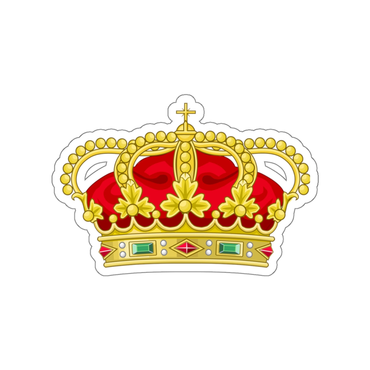 Heraldic Royal Crown of Portugal - Eight Arches STICKER Vinyl Die-Cut Decal-White-The Sticker Space