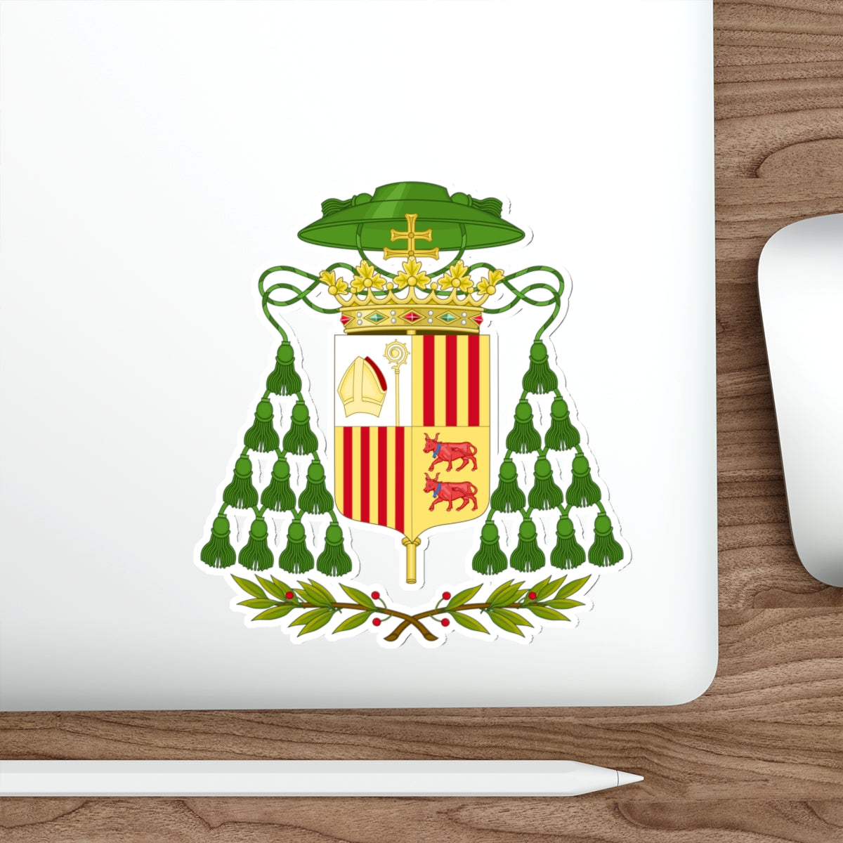 Historical Coat of Arms of Ecclesiastic Co-Prince of Andorra STICKER Vinyl Die-Cut Decal-The Sticker Space
