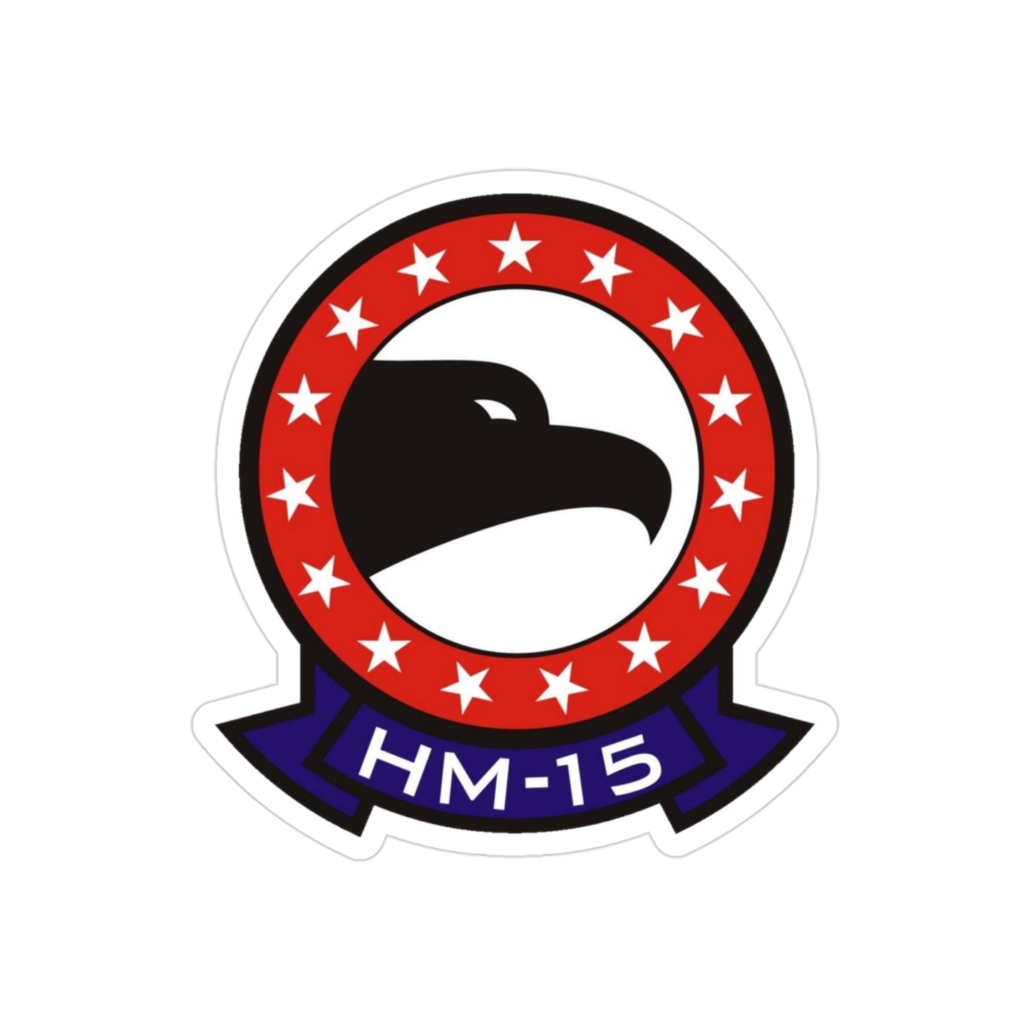 HM 15 Helicopter Mine Countermeasures Squadron 15 (U.S. Navy) Transparent STICKER Die-Cut Vinyl Decal-3 Inch-The Sticker Space