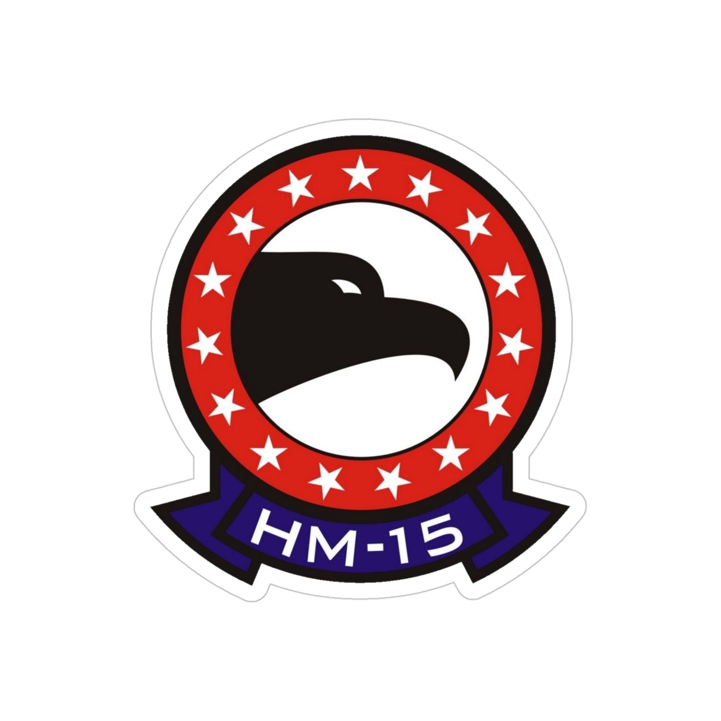 HM 15 Helicopter Mine Countermeasures Squadron 15 (U.S. Navy) Transparent STICKER Die-Cut Vinyl Decal-4 Inch-The Sticker Space