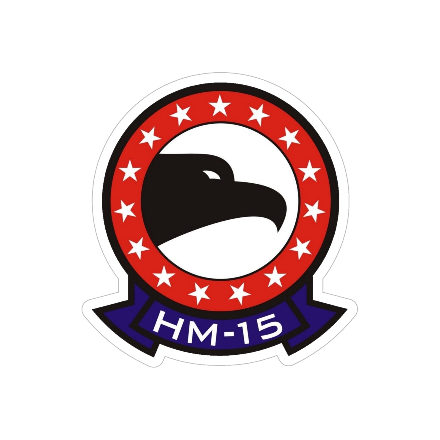 HM 15 Helicopter Mine Countermeasures Squadron 15 (U.S. Navy) Transparent STICKER Die-Cut Vinyl Decal-5 Inch-The Sticker Space