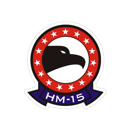 HM 15 Helicopter Mine Countermeasures Squadron 15 (U.S. Navy) Transparent STICKER Die-Cut Vinyl Decal-6 Inch-The Sticker Space