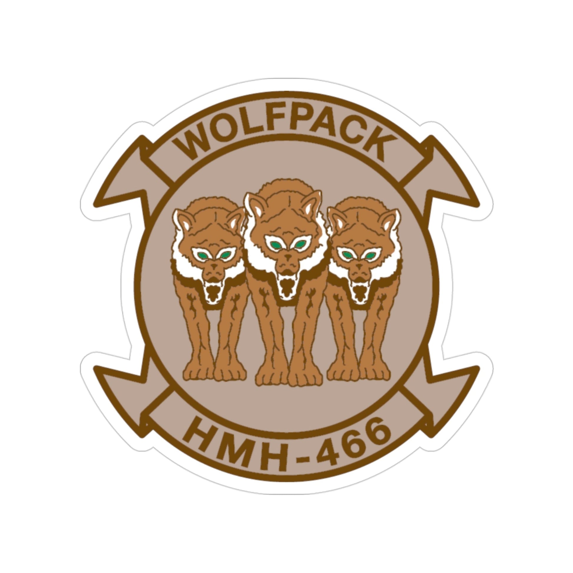 HMH 466 WOLFPACK Desert (USMC) Transparent STICKER Die-Cut Vinyl Decal-3 Inch-The Sticker Space