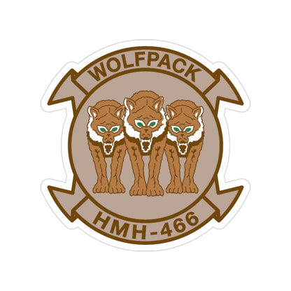 HMH 466 WOLFPACK Desert (USMC) Transparent STICKER Die-Cut Vinyl Decal-5 Inch-The Sticker Space
