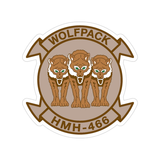 HMH 466 WOLFPACK Desert (USMC) Transparent STICKER Die-Cut Vinyl Decal-6 Inch-The Sticker Space