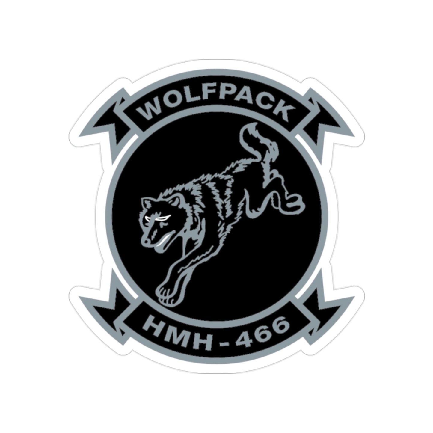 HMH 466 Wolfpack (USMC) Transparent STICKER Die-Cut Vinyl Decal-2 Inch-The Sticker Space