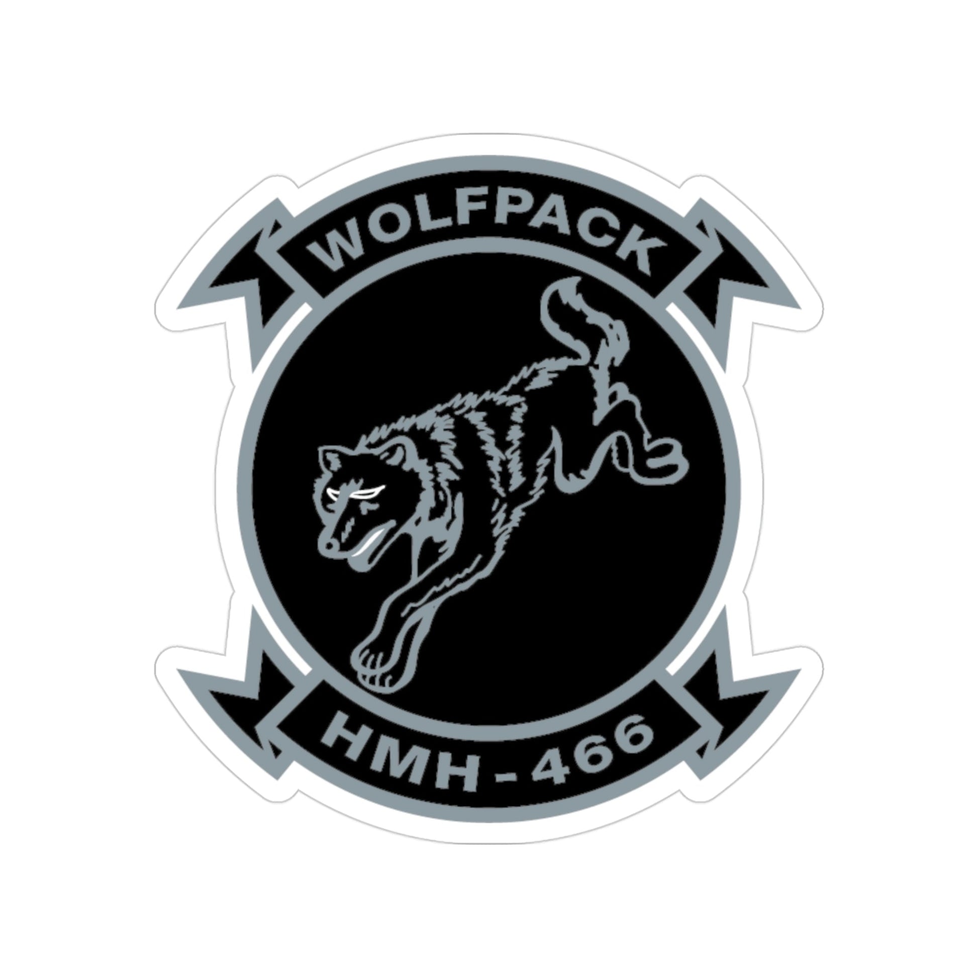 HMH 466 Wolfpack (USMC) Transparent STICKER Die-Cut Vinyl Decal-3 Inch-The Sticker Space