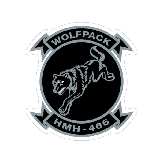 HMH 466 Wolfpack (USMC) Transparent STICKER Die-Cut Vinyl Decal-6 Inch-The Sticker Space