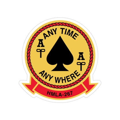 HMLA 267 Any Time Any Where (USMC) Transparent STICKER Die-Cut Vinyl Decal-4 Inch-The Sticker Space