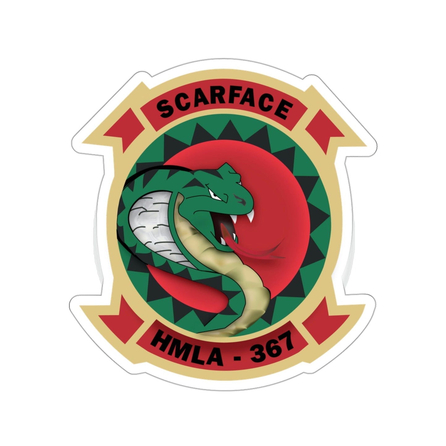 HMLA 367 Scarface (USMC) STICKER Vinyl Die-Cut Decal-3 Inch-The Sticker Space