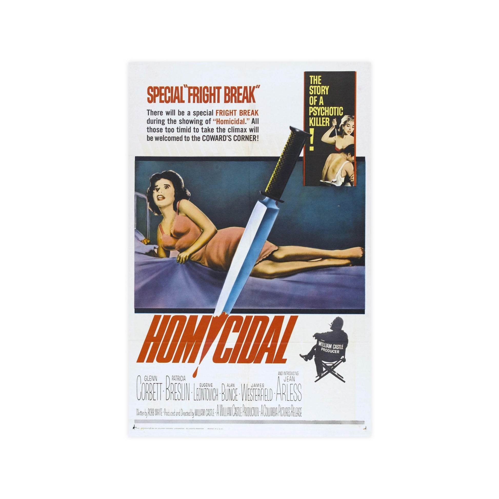 HOMICIDAL! 1961 - Paper Movie Poster-11″ x 17″ (Vertical)-The Sticker Space