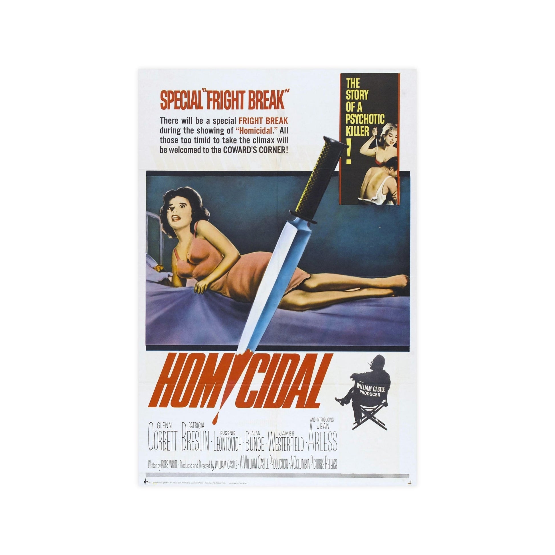 HOMICIDAL! 1961 - Paper Movie Poster-12″ x 18″ (Vertical)-The Sticker Space