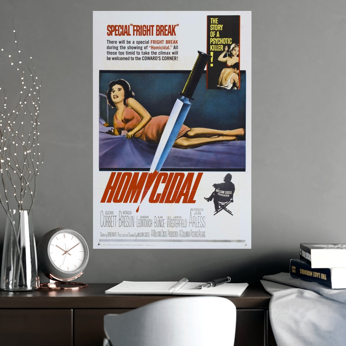 HOMICIDAL! 1961 - Paper Movie Poster-The Sticker Space